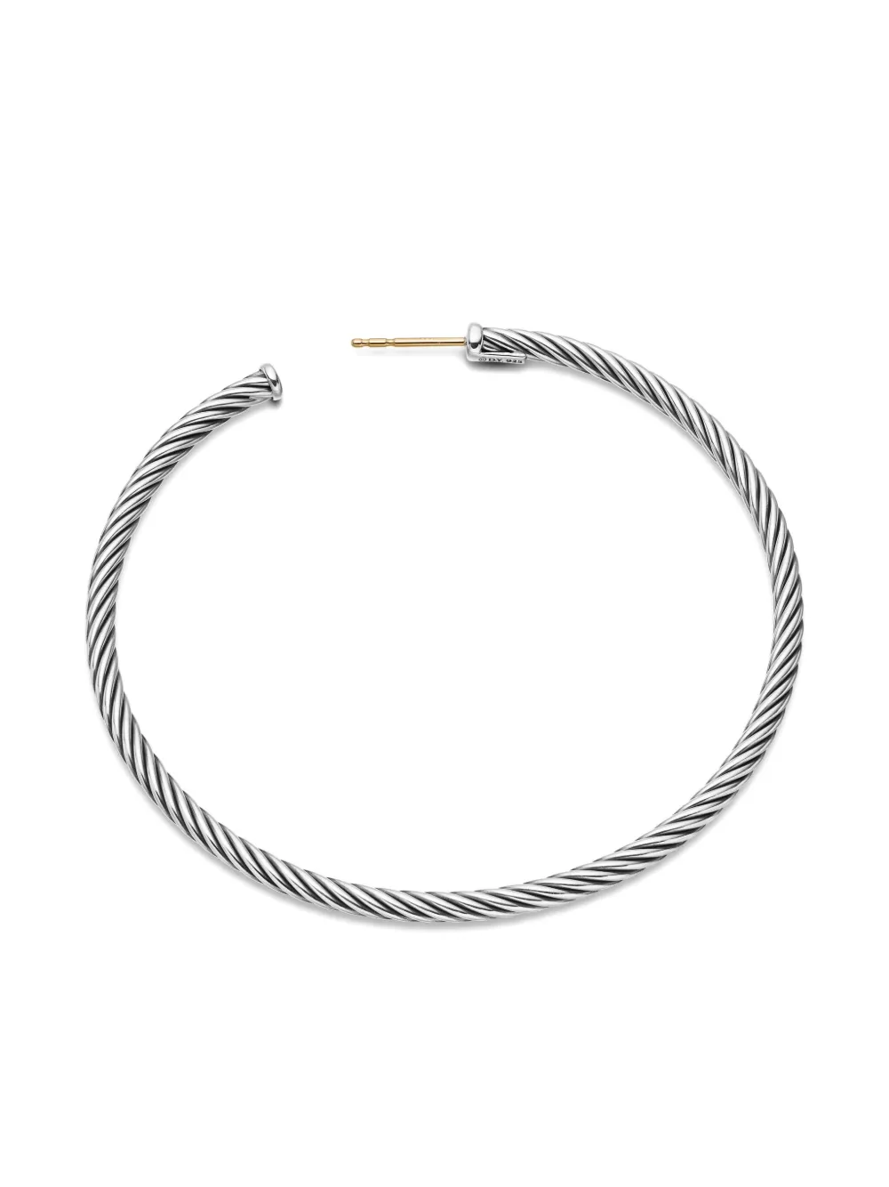 Sterling Silver Sculpted Cable Hoop Earrings