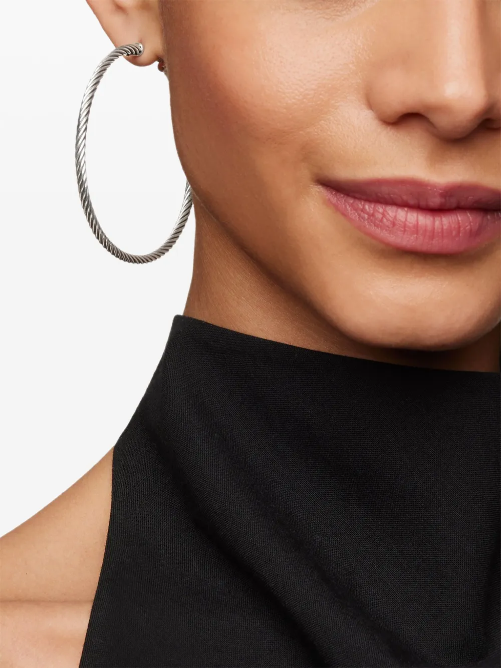 David Yurman sterling silver Sculpted Cable hoop earrings | Image 2