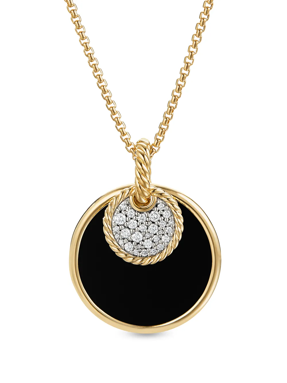 

David Yurman 18kt yellow gold 24mm elements pendant necklace