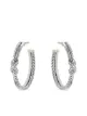 Image 1 of David Yurman X hoop diamond earrings