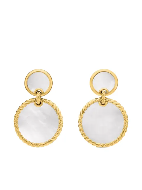 David Yurman 18kt yellow gold DY Elements Double Drop earrings (33mm)