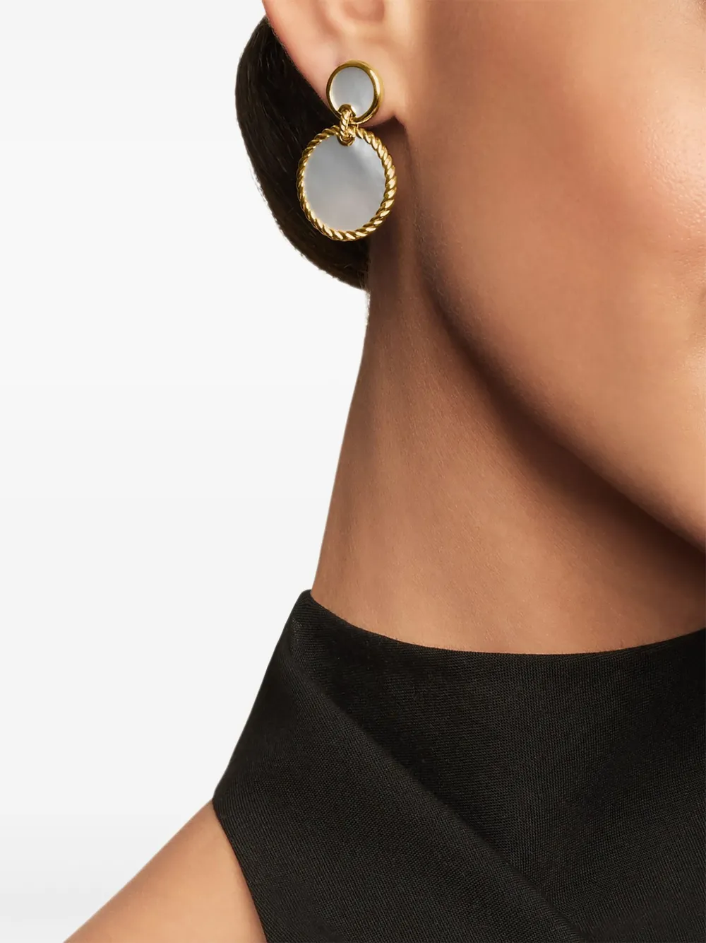 David Yurman aretes DY Elements Double Drop en oro amarillo de 18kt de 33mm | Image 2