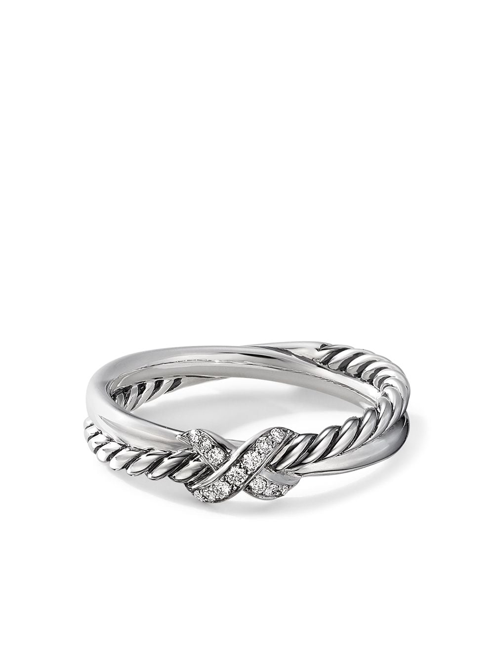 sterling silver Petite X diamond ring