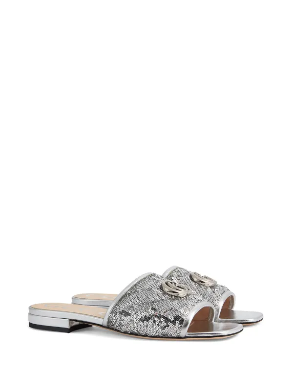 sequin slide sandals