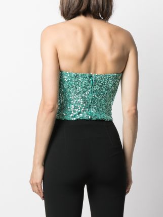 sequin-embellished bustier blouse展示图