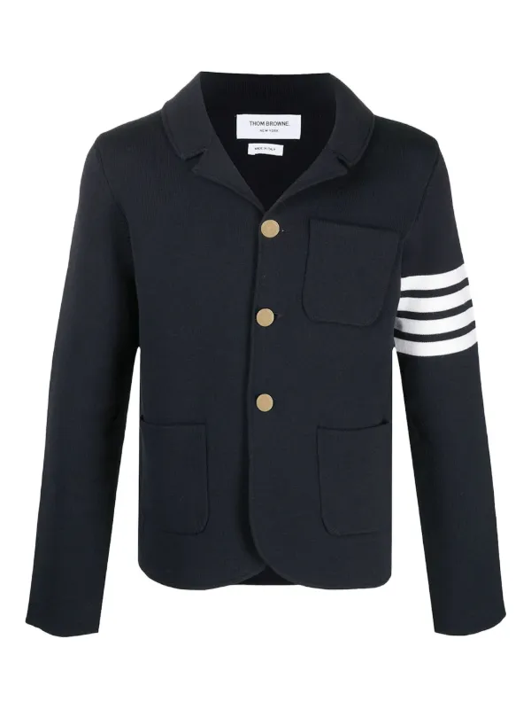 THOM BROWNE ブラックニット 4BAR Thom Browne 4BAR ニットジャケット 通販 - FARFETCH