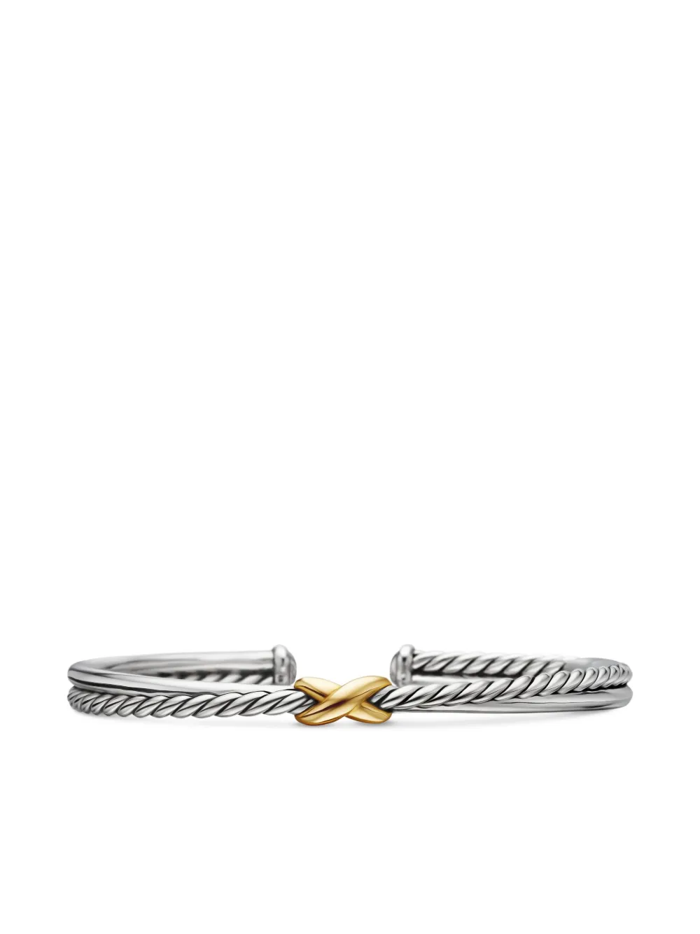 David Yurman Petite X Center Station ブレスレット 18Kイエローゴールド&スターリングシルバー - David Yurman Petite X Center Station ブレスレット 18Kイエローゴールド&スターリングシルバー -