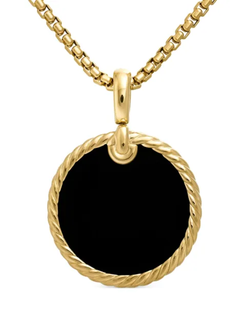 David Yurman 18kt yellow gold DY Elements Disc pendant (24mm)