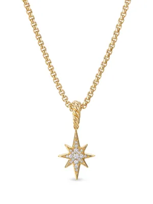 David Yurman 18kt Yellow Gold Diamond North Star Charm Enhancer
