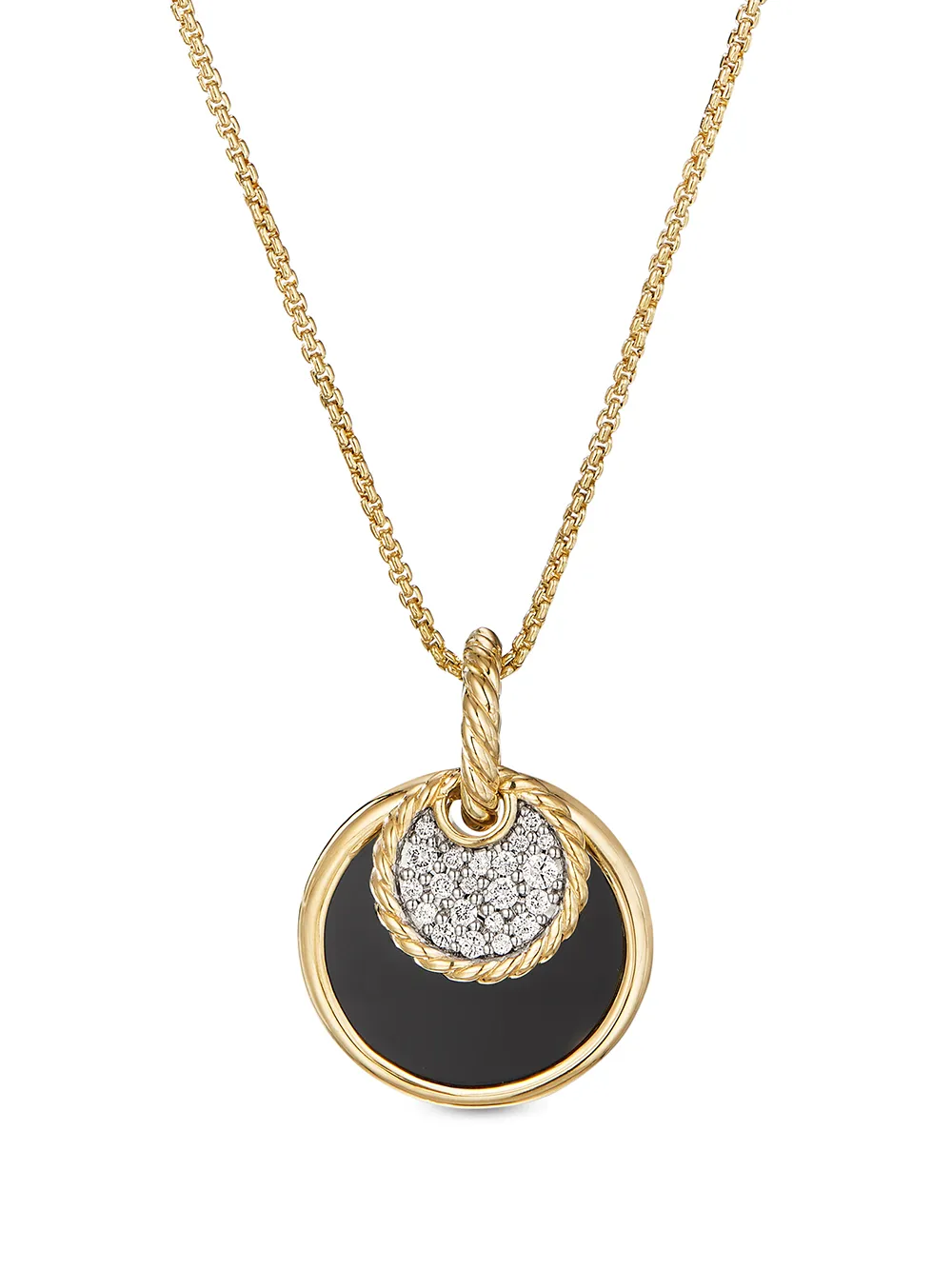David Yurman DY Elements Convertible オニキス&ダイヤモンド ネックレス 18Kイエローゴールド - David Yurman DY Elements Convertible オニキス&ダイヤモンド ネックレス 18Kイエローゴールド -