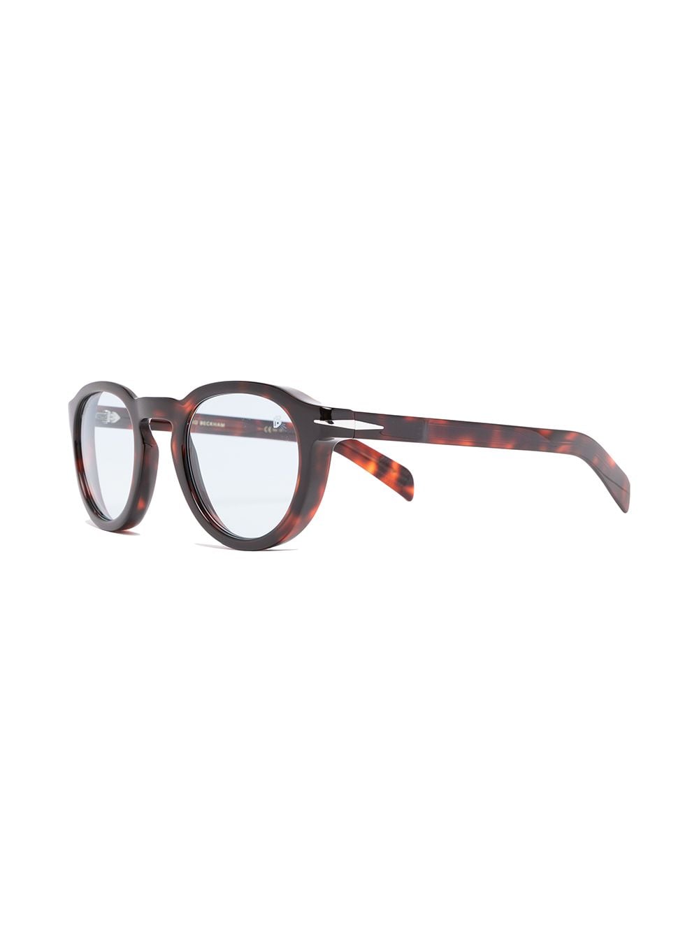 Shop Eyewear By David Beckham Round Tortoiseshell Frames In Rot