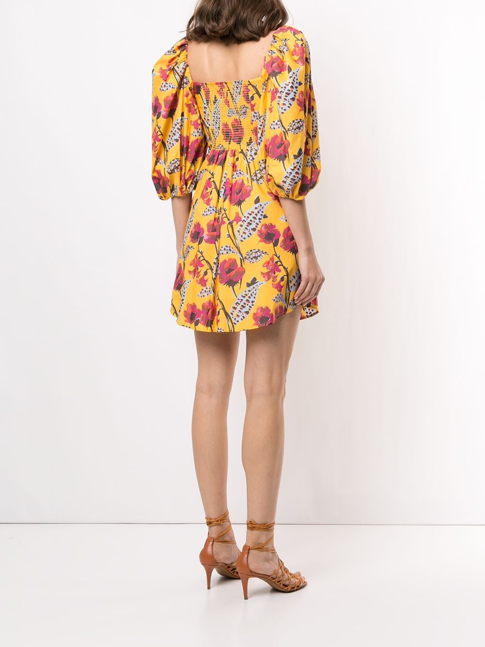 A.L.C FLORAL-PRINT PUFF-SLEEVE MINI DRESS