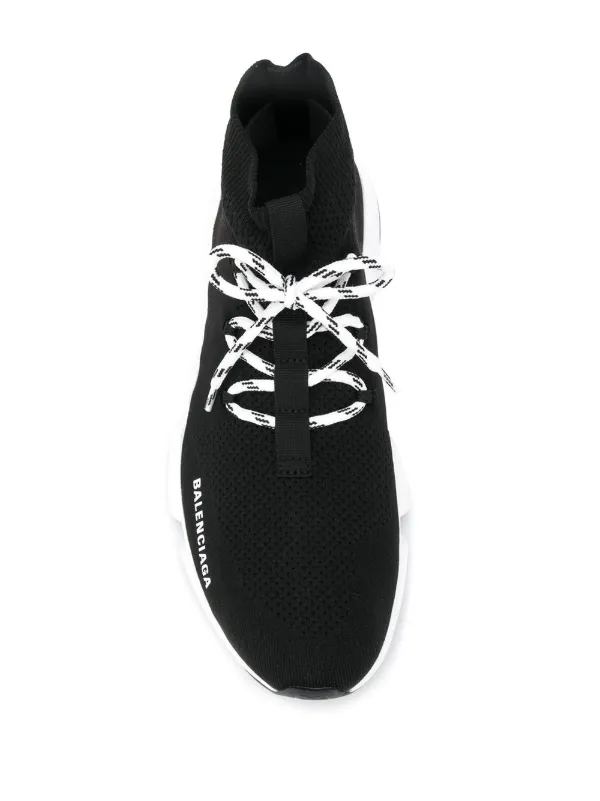 Balenciaga Speed lace-up Knitted Sneakers | Black | FARFETCH