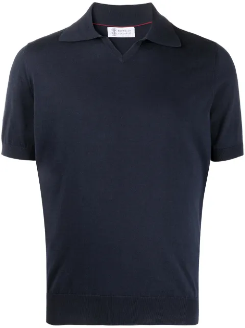 Brunello Cucinelli rib-trimmed cotton polo shirt