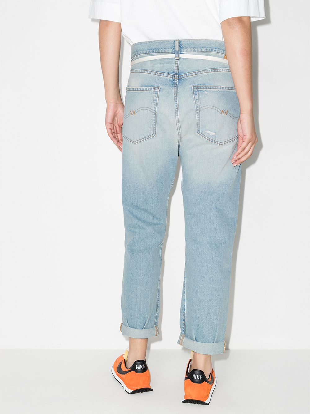 фото Denimist tie-waist straight-leg jeans