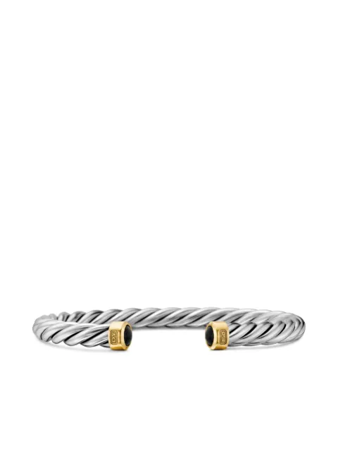 David Yurman 18K yellow gold and black onyx Cable bracelet (6mm)