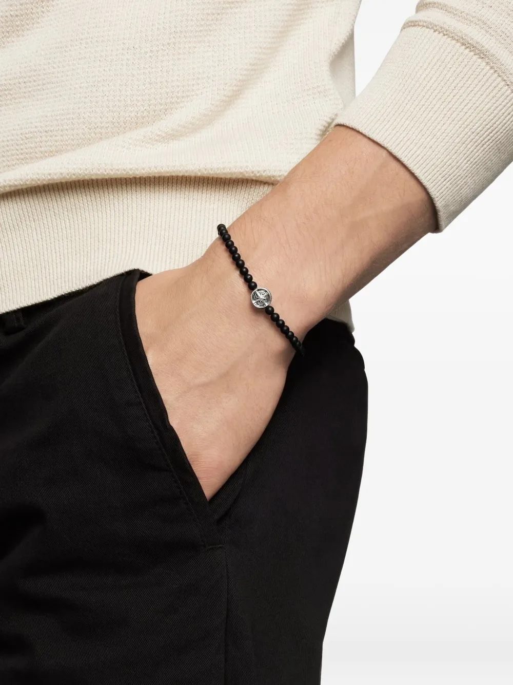 David Yurman sterling silver Compass onyx bracelet | Image 2