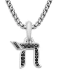 David Yurman sterling silver Chai diamond amulet (17mm)