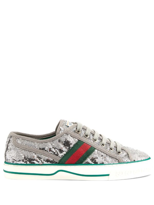 gucci silver tennis shoes