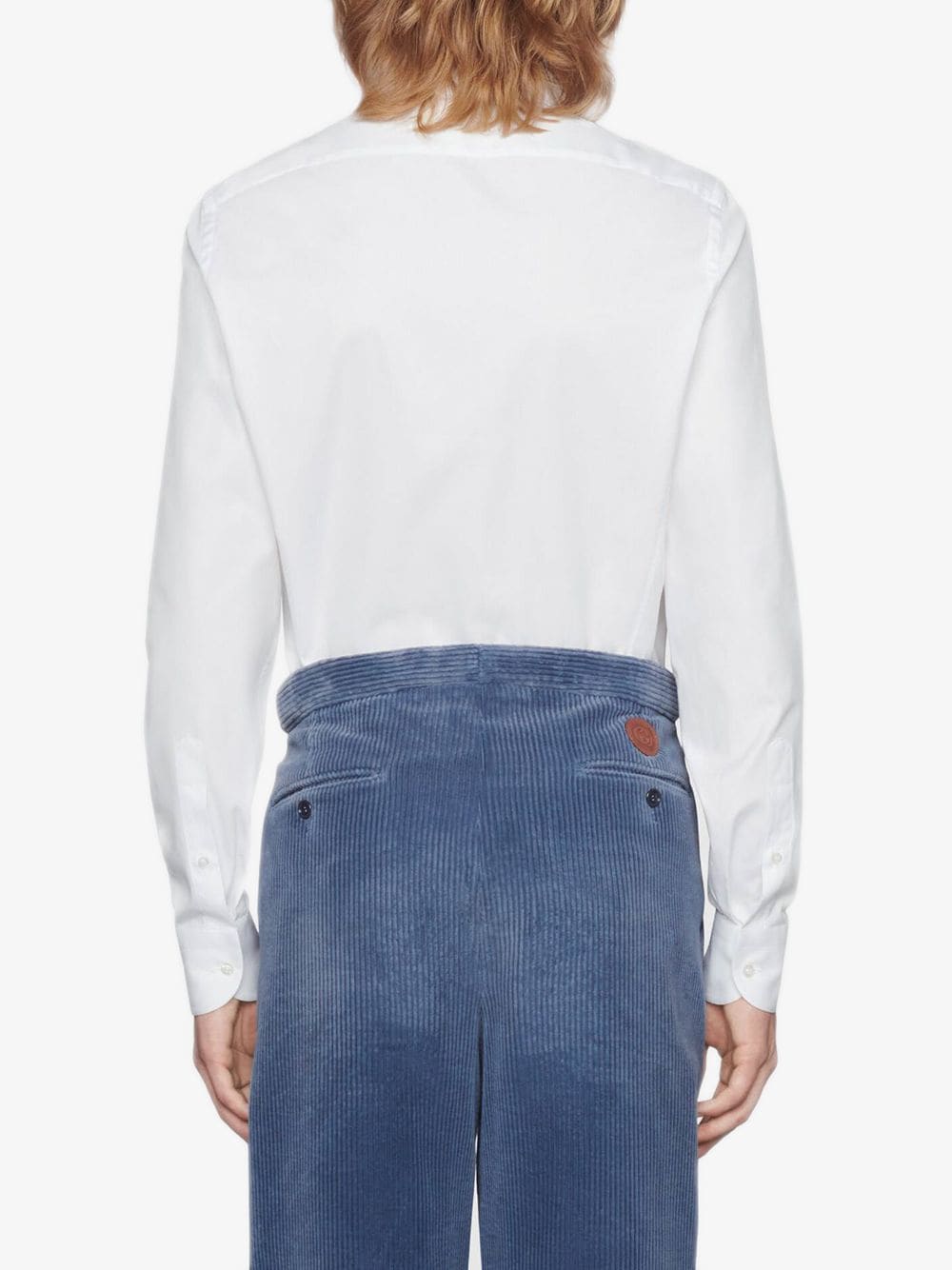 Shop Gucci Buttoned Tailored Shirt In White