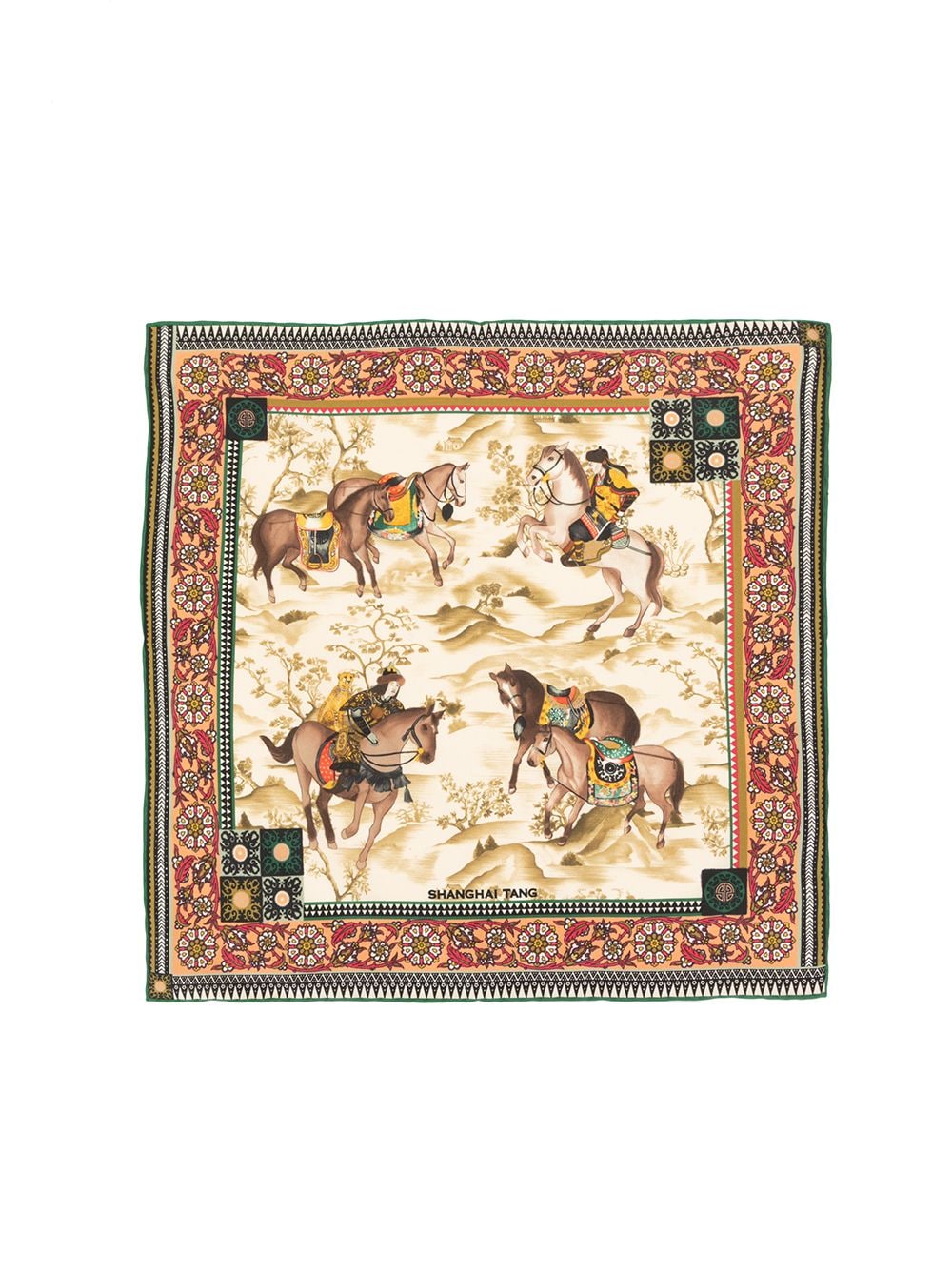 фото Shanghai tang платок mongolian horsemen с принтом