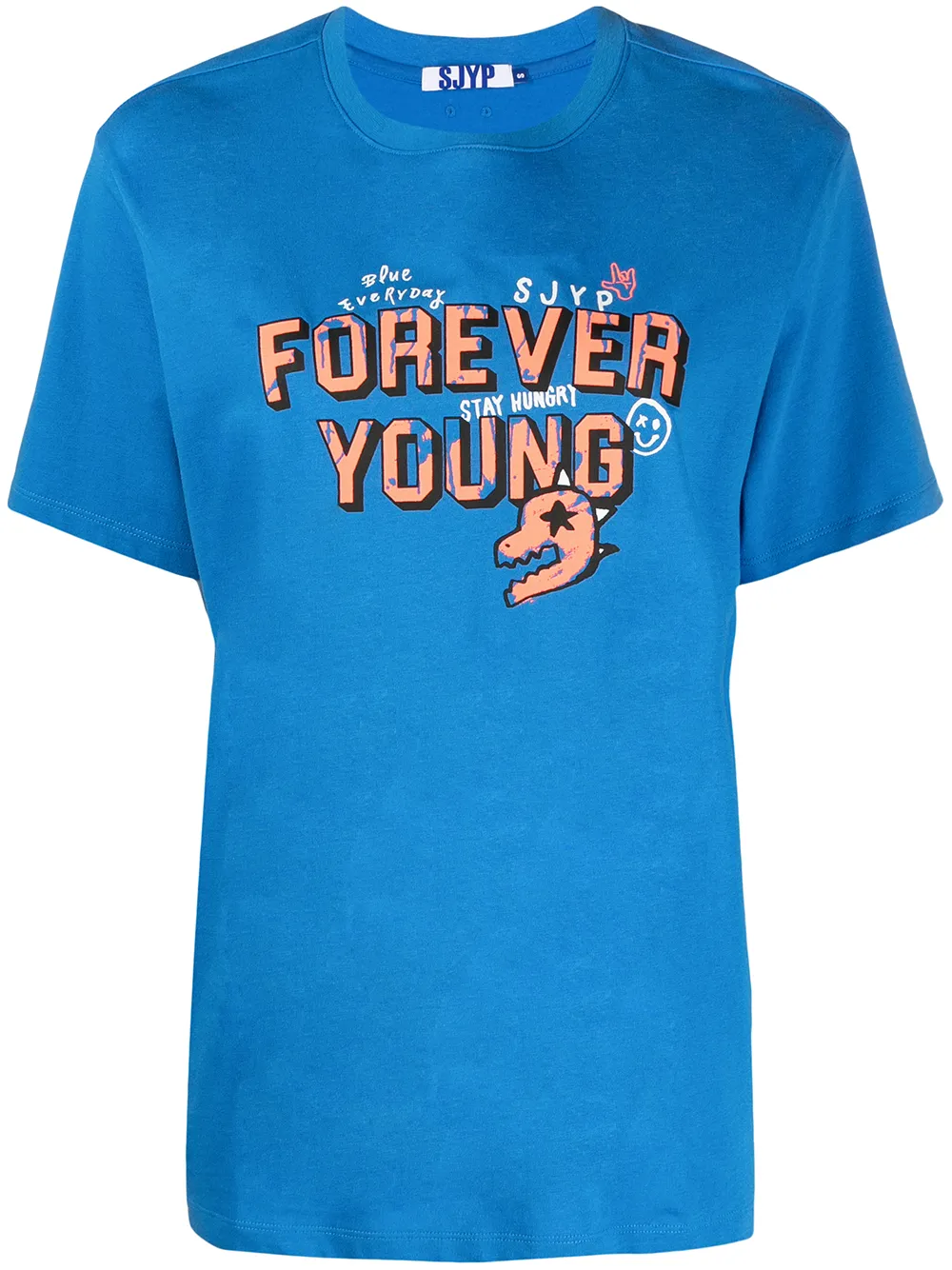 SJYP футболка Forever Young с укороченными рукавами