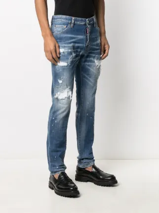 Icon distressed slim-fit jeans展示图