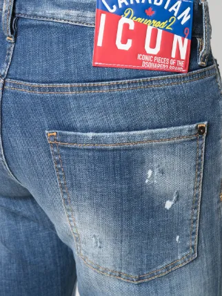 Icon distressed slim-fit jeans展示图