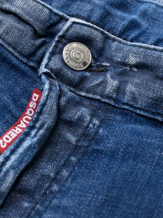 distressed slim-fit jeans展示图