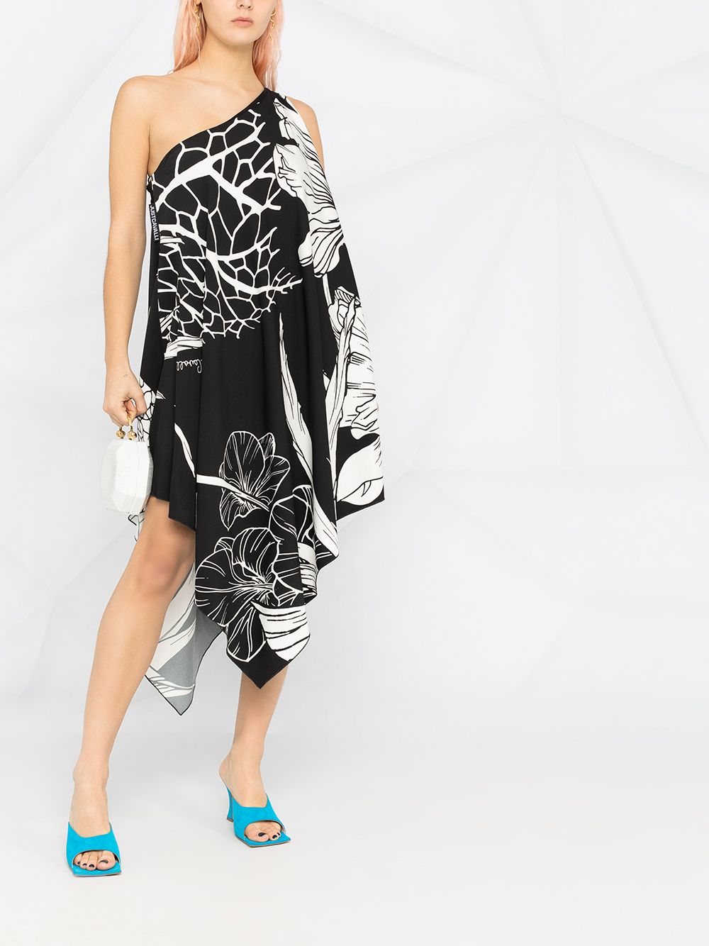 фото Just cavalli платье с драпировкой и цветочным принтом