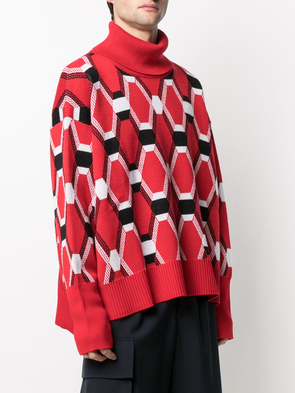 фото Random identities свитер с геометричным принтом и высоким воротником