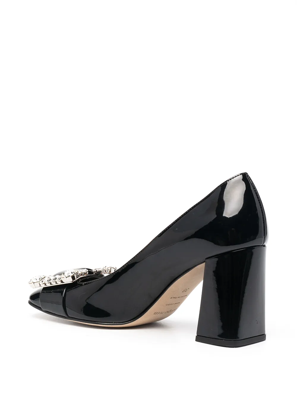 Shop Sergio Rossi Embellished Patent Pumps In Black