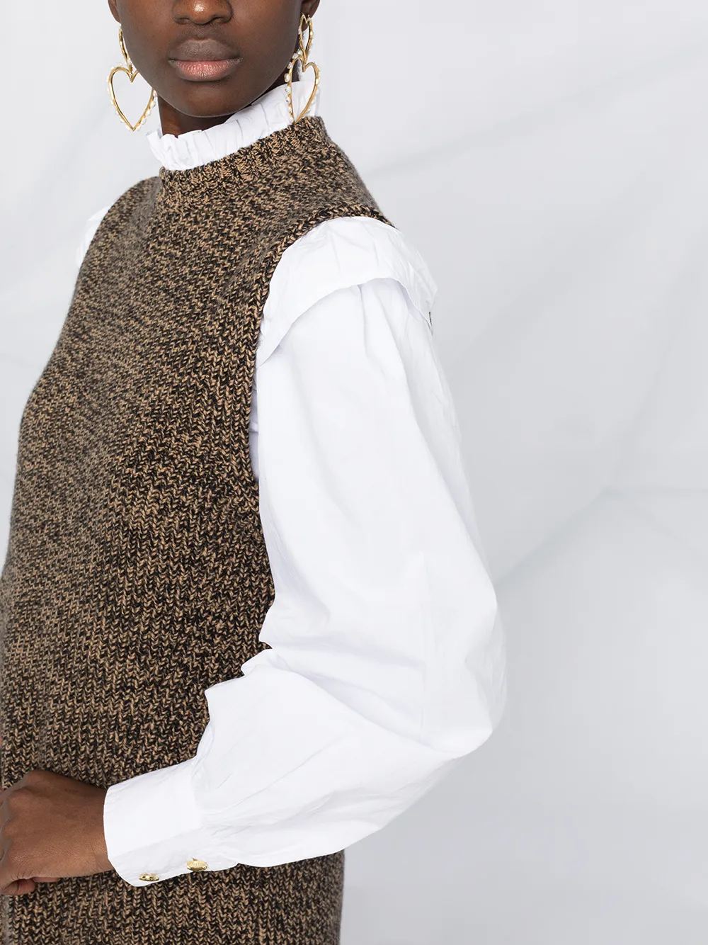 GANNI Spencer met col Beige