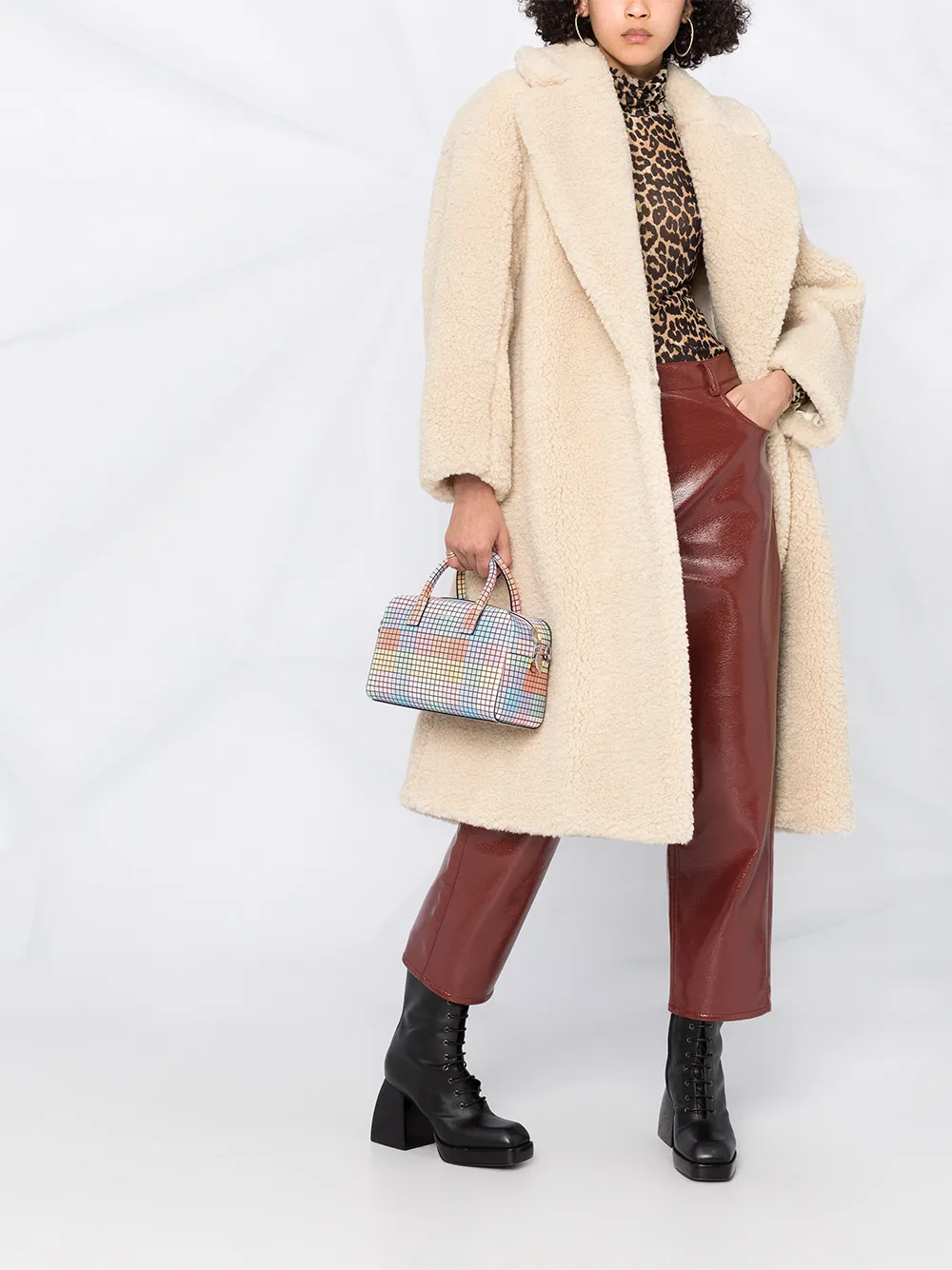 leopard print roll neck jumper