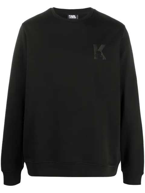 Karl Lagerfeld K embroidery rib-trimmed sweatshirt