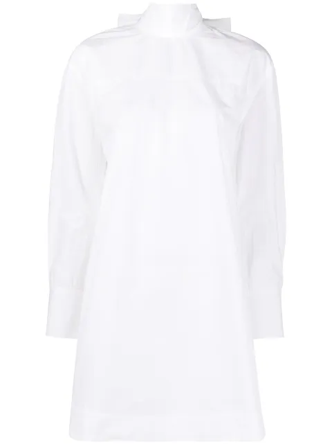 GANNI bow detail shirt dress