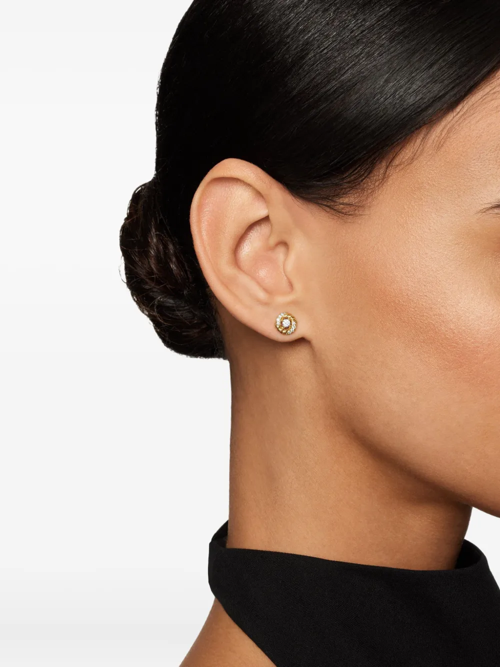  David Yurman 18kt Petite Infinity Gelbgoldohrstecker Mit Diamanten 7,8mm 