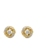 David Yurman 18kt yellow Petite Infinity diamond stud earrings (7.8mm) - Gold