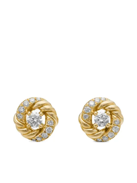 David Yurman 18kt yellow Petite Infinity diamond stud earrings (7.8mm)