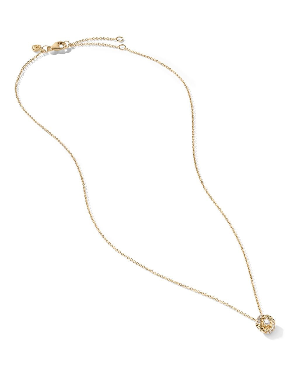 Shop David Yurman 18kt Yellow Gold Petite Infinity Diamond Necklace