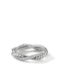 David Yurman sterling silver Petite Infinity diamond band ring (4mm)