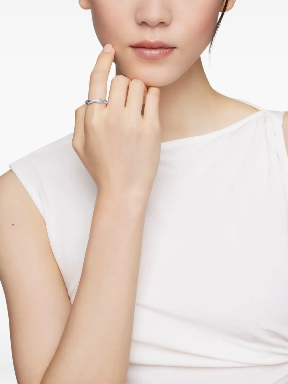 David Yurman sterling silver Petite Infinity diamond band ring (4mm) | Image 2