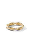 David Yurman 18kt yellow gold Petite Infinity diamond band ring (4mm)