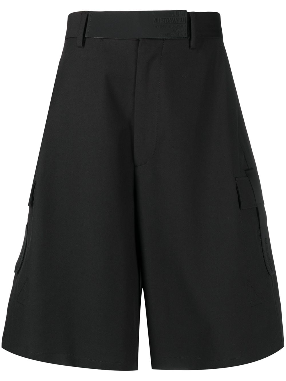 Just Cavalli Cargo Strap Pocket Shorts In Black