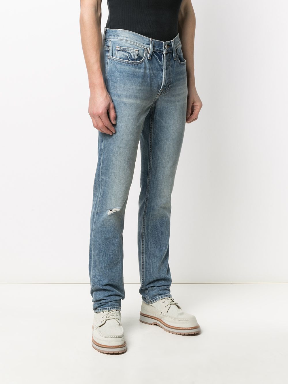 фото Frame прямые джинсы с эффектом потертости