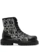 Image 1 of Just Cavalli intarsia-knit-logo combat boots