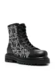 Image 2 of Just Cavalli intarsia-knit-logo combat boots
