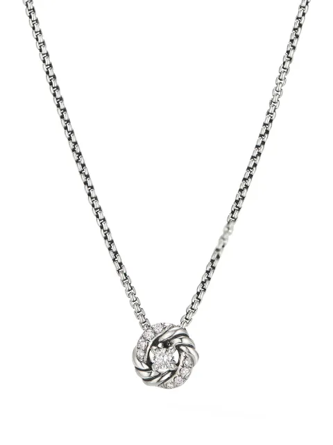 David Yurman sterling silver Petite Infinity diamond necklace
