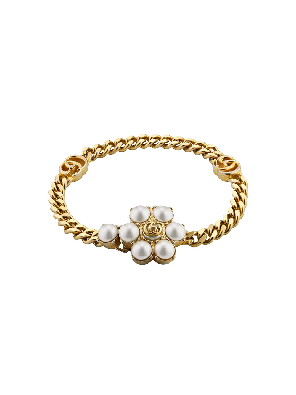 

Gucci pulsera con detalle de perlas - Dorado