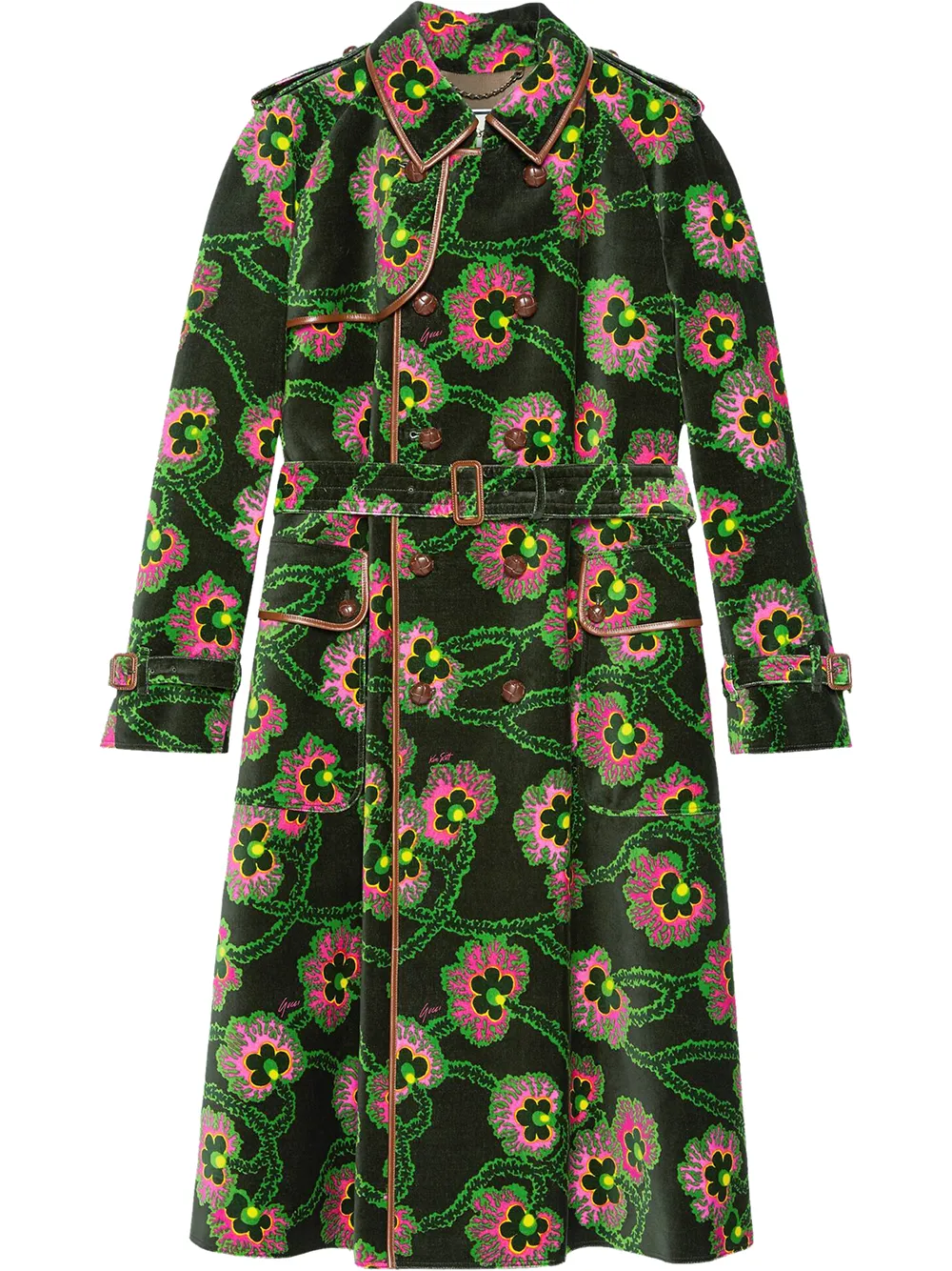 gucci green trench coat